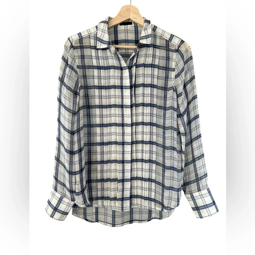 ATM Plaid Silk Button-down Shirt - Picture 2 of 9